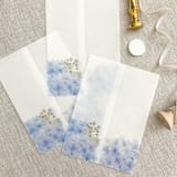 "blue and purple hydrangeas vellum wraps for invitations | Set of 10" - Invitation Jackets and Overlays in multicolorassorted-colors by Maria Ferrer G.