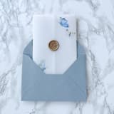 "Blue & Yellow Butterfly Vellum Jackets (10 pack)" - Invitation Jackets and Overlays in clear by Carley Zuercher