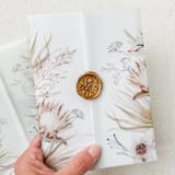 "Neutral Boho Floral Vellum Jacket | Set of 10" - Invitation Jackets and Overlays in natural by Megan Tendler