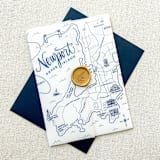 "Newport Wedding Map Vellum Jackets | Set of 10 | Blue & Green Color Options" - Invitation Jackets and Overlays in blue by Megan Tendler