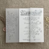 "Little meadow wildflowers printed vellum wrap for 5x7 card | pack of 10" - Invitation Jackets and Overlays in gray by Ivory Invitations