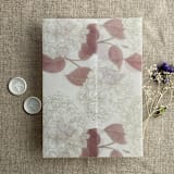 "Antique Hydrangea flower mauve leaf printed vellum wrap for 5x7 card | pack of 10" - Invitation Jackets and Overlays in pink by Ivory Invitations