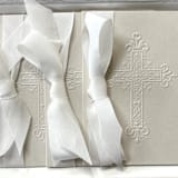 "Outer Program Cover with Sculpt Embossed Cross | Set of 50" - Invitation Jackets and Overlays in gray by Christopher Neubauer