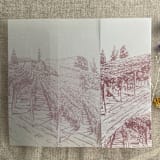 "Mauve vineyard landscape sketch printed vellum wrap for 5x7 card | pack of 10" - Invitation Jackets and Overlays in pink by Ivory Invitations