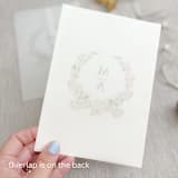 "Custom initials and floral wreath vellum wrap for invitations | Set of 10" - Invitation Jackets and Overlays in multicolorassorted-colors by Maria Ferrer G.