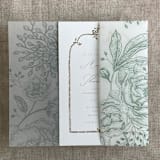 "Sage elegant peonies and berries vellum wrap for 5x7 card | pack of 10" - Invitation Jackets and Overlays in green by Ivory Invitations