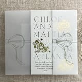 "Sage ribbon bow printed vellum wrap for 5x7 card | pack of 10" - Invitation Jackets and Overlays in green by Ivory Invitations
