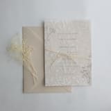 "Nymph's lake botanical pattern white ink printed vellum overlay for 5x7 card  | pack of 10" - Invitation Jackets and Overlays in white by Ivory Invitations