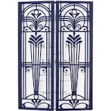 "Art Deco Great Gatsby Gatefold Laser Cut Cover for 5x7 Card | Set of 10 | Envelopes Included" - Invitation Jackets and Overlays in blue by Self Stationery