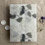 "Antique Hydrangea flower slate leaf printed vellum wrap for 5x7 card | pack of 10" - Invitation Jackets and Overlays in gray by Ivory Invitations