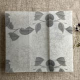 "Antique Hydrangea flower slate leaf printed vellum wrap for 5x7 card | pack of 10" - Invitation Jackets and Overlays in gray by Ivory Invitations