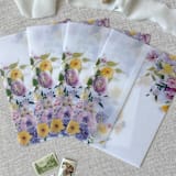 "Spring colorful florals vellum jacket | Set of 10" - Invitation Jackets and Overlays in multicolor by Maria Ferrer G.