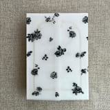 "Black French roses lace floral printed vellum wrap for 5x7 card | pack of 10" - Invitation Jackets and Overlays in black by Ivory Invitations