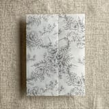 "Slate gray poppy floral toile printed vellum wrap for 5x7 card | pack of 10" - Invitation Jackets and Overlays in gray by Ivory Invitations