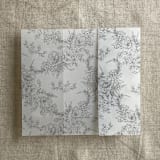 "Slate gray poppy floral toile printed vellum wrap for 5x7 card | pack of 10" - Invitation Jackets and Overlays in gray by Ivory Invitations