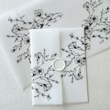 "Classic Black Botanical Vellum Wrap | Set of 10" - Invitation Jackets and Overlays in black by Eva Friesen