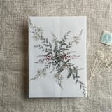 "Willow botanical printed vellum wrap for 5x7 card | pack of 10" - Invitation Jackets and Overlays in green by Ivory Invitations