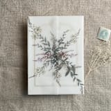 "Willow botanical printed vellum wrap for 5x7 card | pack of 10" - Invitation Jackets and Overlays in green by Ivory Invitations