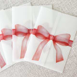 "Red bow watercolor vellum jacket | Set of 10" - Invitation Jackets and Overlays in red by Maria Ferrer G.
