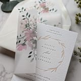 "Delicate Floral Watercolor Vellum Wrap | Set of 10" - Invitation Jackets and Overlays in beige by Campofiore Paper Studio