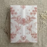 "Venetian floral lace old rose color printed vellum wrap for 5x7 card | pack of 10" - Invitation Jackets and Overlays in pink by Ivory Invitations