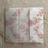 "Venetian floral lace old rose color printed vellum wrap for 5x7 card | pack of 10" - Invitation Jackets and Overlays in pink by Ivory Invitations