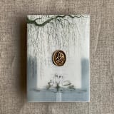 "Moss willow and swan vellum vellum wrap for 5x7 card | pack of 10" - Invitation Jackets and Overlays in green by Ivory Invitations