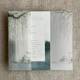 "Moss willow and swan vellum vellum wrap for 5x7 card | pack of 10" - Invitation Jackets and Overlays in green by Ivory Invitations