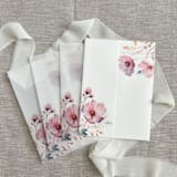 "Pink and purple wildflowers vellum jackets for invitations | Set of 10" - Invitation Jackets and Overlays in multicolorassorted-colors by Maria Ferrer G.