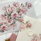 "Pink Roses Vellum Jacket for Wedding Invitations (10 Pack)" - Invitation Jackets and Overlays in pink by Carley Zuercher