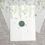 "Falling eucalyptus vellum wraps for 5x7 invitations | Set 0f 10" - Invitation Jackets and Overlays in green by Maria Ferrer G.