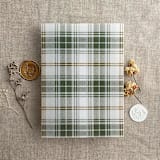 "Plaid lovers olive clan wallace printed vellum wrap for 5x7 card  | pack of 10" - Invitation Jackets and Overlays in green by Ivory Invitations