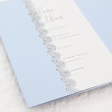 "Elegant Blue Laser Cut Invitation Cover for 5x7 Card | Set of 10 | Envelopes Included" - Invitation Jackets and Overlays in blue by Self Stationery