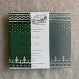 "Forest green knitted holiday vellum wrap for 5x7 card | pack of 10" - Invitation Jackets and Overlays in green by Ivory Invitations
