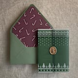 "Forest green knitted holiday vellum wrap for 5x7 card | pack of 10" - Invitation Jackets and Overlays in green by Ivory Invitations