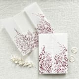 "Burgundy Botanical Vellum Jacket for 5x7 Wedding Invitations, Wine Plant Motif, Custom Color | Set of 10" - Invitation Jackets and Overlays in multicolor by Self Stationery