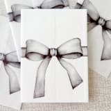 "Black bow watercolor vellum jacket | Set of 10" - Invitation Jackets and Overlays in black by Maria Ferrer G.