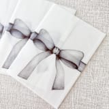 "Black bow watercolor vellum jacket | Set of 10" - Invitation Jackets and Overlays in black by Maria Ferrer G.