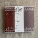 "Burgundy knitted holiday vellum wrap for 5x7 card | pack of 10" - Invitation Jackets and Overlays in red by Ivory Invitations
