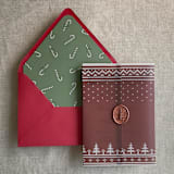 "Burgundy knitted holiday vellum wrap for 5x7 card | pack of 10" - Invitation Jackets and Overlays in red by Ivory Invitations