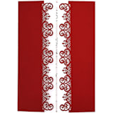 "Lace Laser Cut Gate Jacket for 5x7 inch Invitation | Set of 10 | Envelopes Included" - Invitation Jackets and Overlays in red by Self Stationery