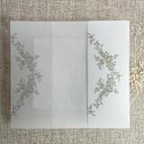 "Oyster print French floral crest vellum wrap for 5x7 card | pack of 10" - Invitation Jackets and Overlays in gray by Ivory Invitations