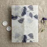"Antique Hydrangea flower dark blue leaf printed vellum wrap for 5x7 card | pack of 10" - Invitation Jackets and Overlays in blue by Ivory Invitations