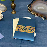 "Laser Cut Belly Band, Ava Pattern in Antique Gold, Set of 25" - Invitation Jackets and Overlays in gold by Artifacture