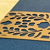 "Laser Cut Belly Band, Ava Pattern in Antique Gold, Set of 25" - Invitation Jackets and Overlays in gold by Artifacture