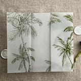 "Palm trees beach side moss green printed vellum wrap for 5x7 card | pack of 10" - Invitation Jackets and Overlays in green by Ivory Invitations