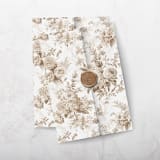"Dark Brown Toile Vellum Jacket for 5 x 7 Wedding Invitations (set of 10)" - Invitation Jackets and Overlays in brown by Caroline Russo
