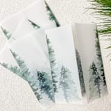 "Mountain Wedding Pine Forest Vellum Jacket | Set of 10" - Invitation Jackets and Overlays in green by Megan Tendler