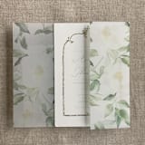 "Rosalie floral white vellum wrap for 5x7 card | pack of 10" - Invitation Jackets and Overlays in multicolorassorted-colors by Ivory Invitations