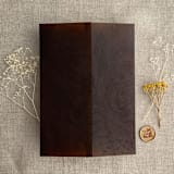 "Elegant peonies and berries printed brown colored vellum wrap for 5x7 card | pack of 10" - Invitation Jackets and Overlays in brown by Ivory Invitations